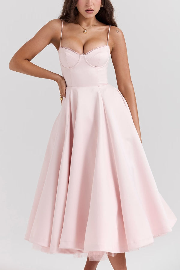 Lorraine Premium Strapless V Neck Sleeveless Tutu Maxi Dress Designer Edit