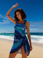 Linda's One-Piece Blue Swimsuit