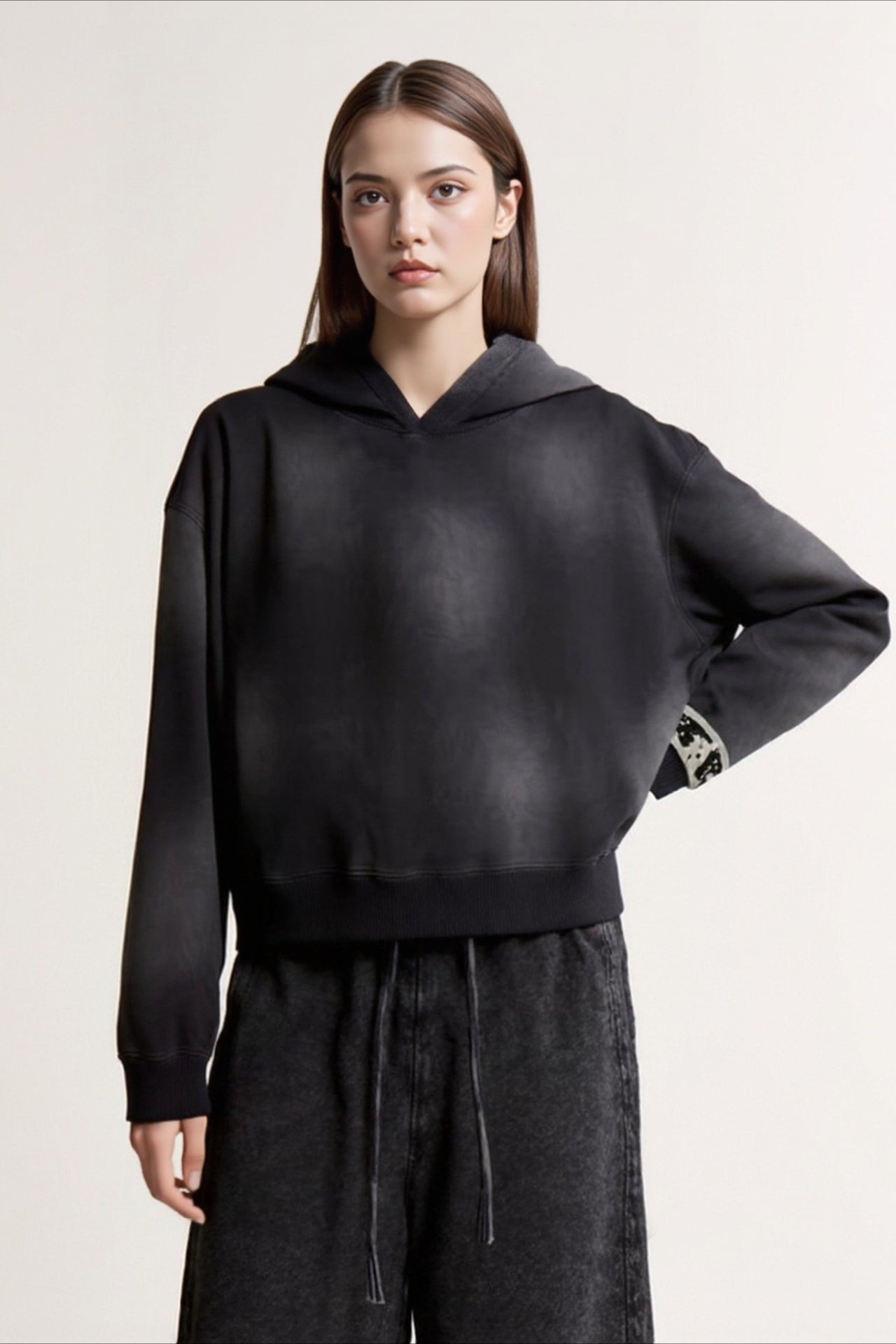 Washed Vintage Cropped Hoodie