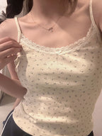Lace Spliced Ditsy Floral Cami Top