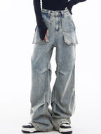 High waisted slimming versatile Cargo Jeans
