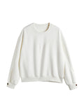 Solid Color Sleeve Embellished Oversized Hoodie