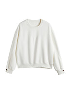 Solid Color Sleeve Embellished Oversized Hoodie