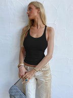 White Cami Top U-Neck Cowboy Camis For Women