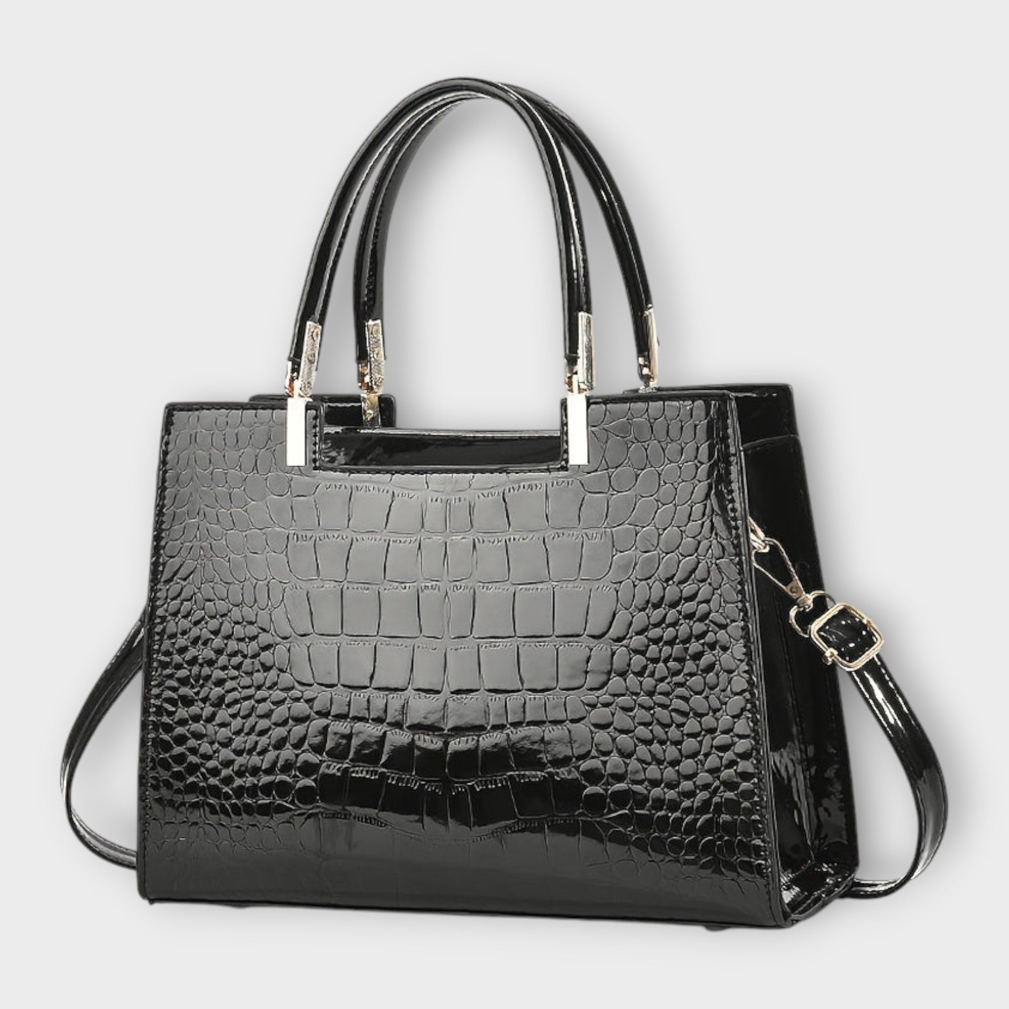 | Glossy Crocodile Pattern Handbag