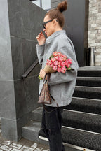 Stand Collar Wool Blend Coat