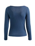 Lace Trim Black Long Sleeve Knit Top