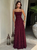 Party Dresses Jacquard Maxi Slip Dress With Backless Design For Summer Events 2026