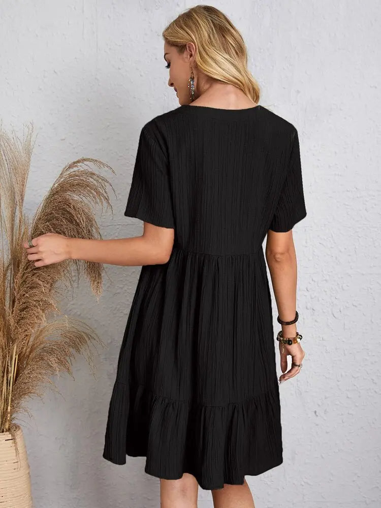 Malin Luxe V Neck Dress Chic Silhouette Collection
