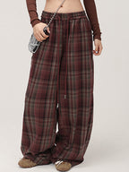 Plaid Baggy Parachute Cargo Pants