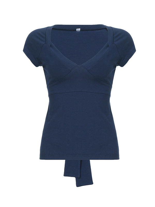 Strappy Bow Short Sleeve Tee