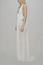 Saffron Muse Draped Halter Dress