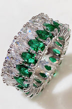 Light Luxury Double Row Drop Zircon Ring
