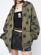 Star Print Oversized Hoodie