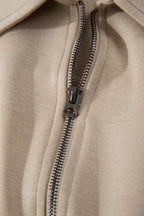 Solid Color Zip Front Short Sleeve Collared Jumpsuit