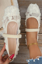 Fashionable Rose Square Toe Flat Casual Shoes