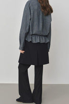 Vintage Textured Plaid Blouse
