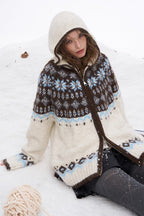 Color Block Chunky Hooded Sweater