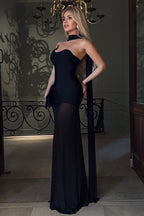 Stretch Tulle Bandage Mesh Formal Dress