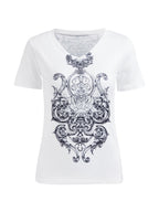 Gothic Rhinestone Print Short Sleeve Tee