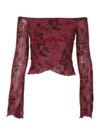 Off Shoulder Long Sleeves Tee