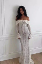 Lace Off Shoulder Maxi Dress