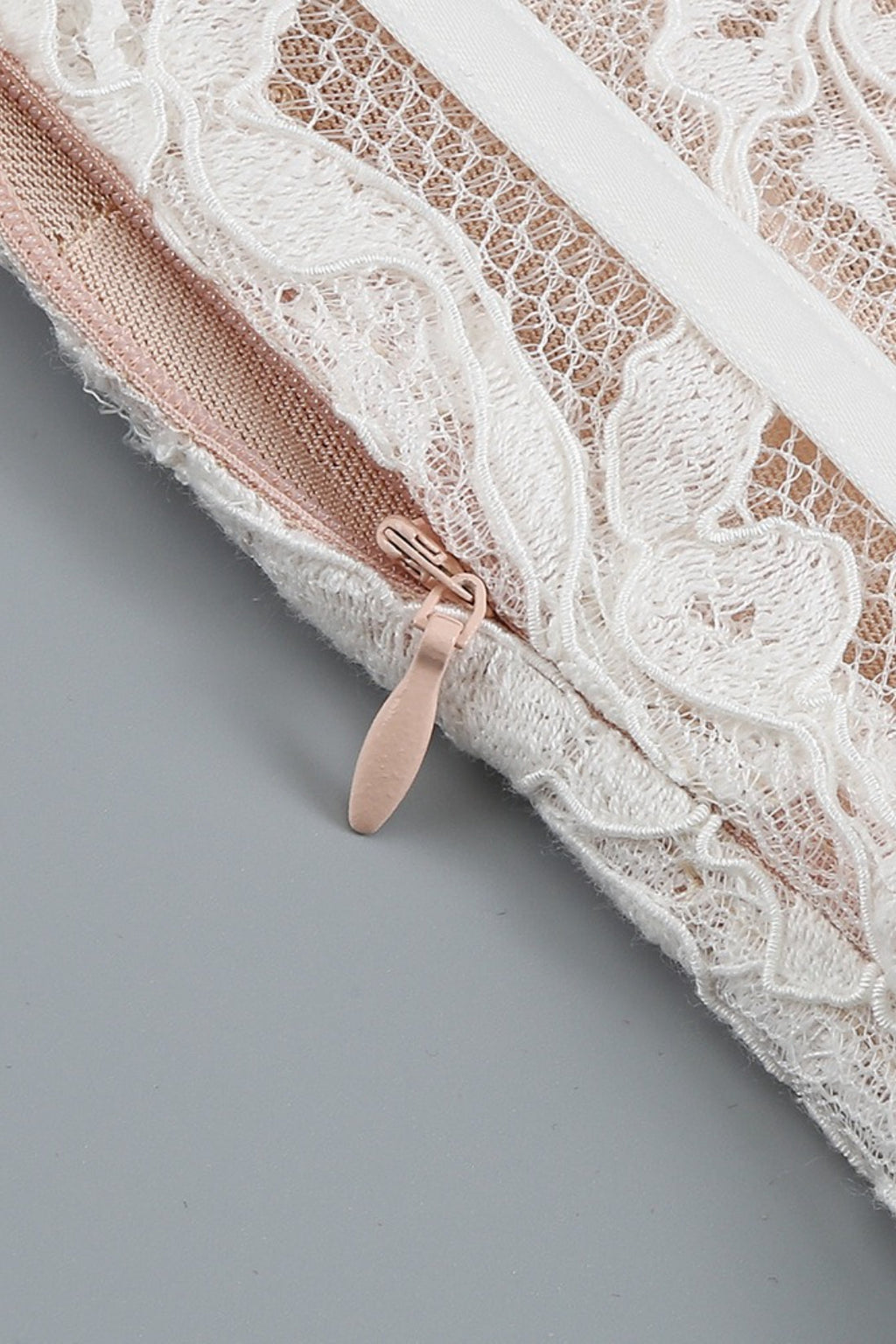 Strapless Lace Corset Sheer Panel Mini Dress