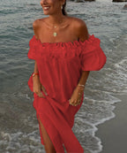 Seaside White Lace Maxi Dress