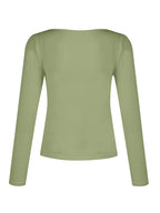 Solid V Neck Slim Long Sleeve Tee