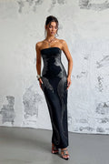 Rhinestone Strapless Bodycon Maxi Formal Dress