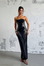 Rhinestone Strapless Bodycon Maxi Formal Dress