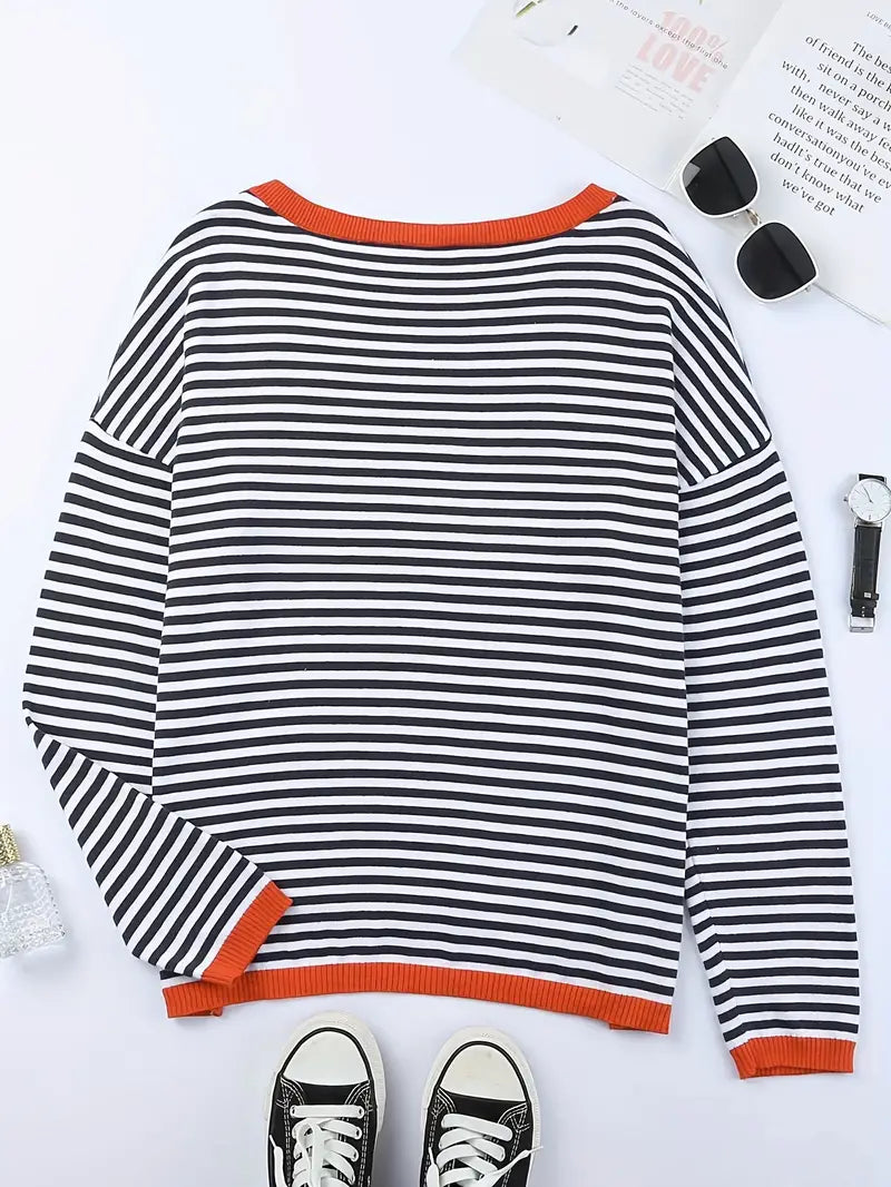 | Sweater with oversized stripes