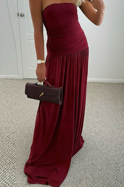 Strapless Off Shoulder Maxi Dress