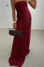 Strapless Off Shoulder Maxi Dress