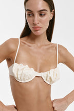 White Pleated Bikini Set