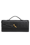Woven Soft Leather Horizontal Square Accordion Bag
