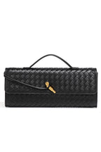 Woven Soft Leather Horizontal Square Accordion Bag