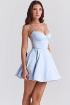 Spaghetti Strap Puff Mini Dress