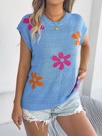 Flower Round Neck Sweater