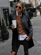 Overcoat Lapel One Button Casual Spring Outerwear For Women