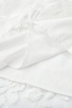 White Lace Mesh Backless Dress