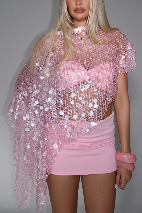Solid Color Sleeveless Off-shoulder Tube Top and Fitted Stretch Mini Skirt Holiday Set
