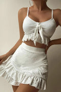 Tie String Bikini Bodycon Skirt Three Piece Skirt Set