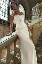White Lace Bustier Bodycon Dress