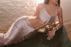 Aurelia  Metallic Fringe Maxi Dress