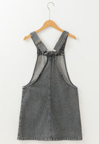 Hortensia Elevated Denim Overall Dress with Wide Straps and Buttons Chic Silhouette Collection