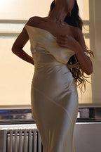 Satin Cowl Neck Backless Dress