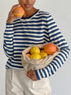 Striped Crew Neck Knit Sweater