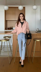 Pleated Long Sleeve Blouse
