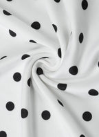 Polka Dot One Shoulder Tie Strap Ruched Bodycon Mini Dress